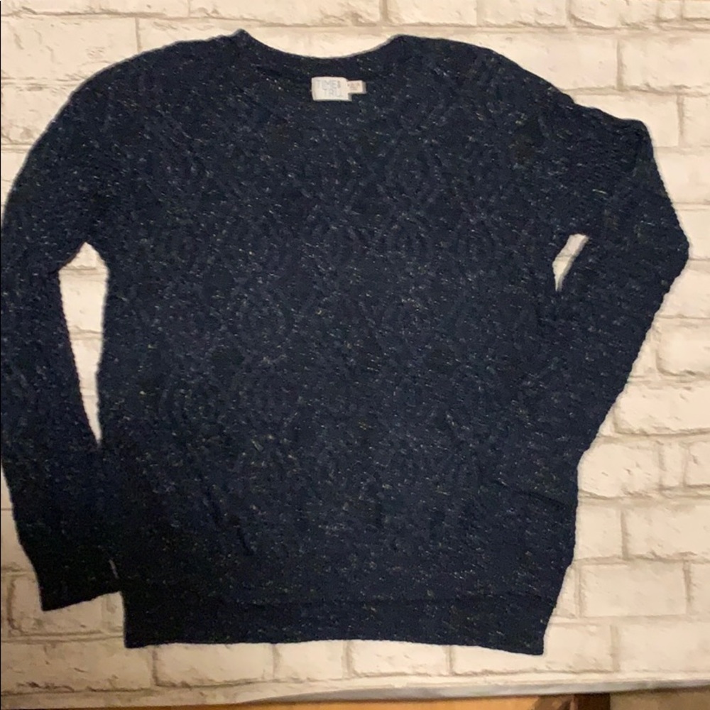 Sweater- cable knit -navy blue